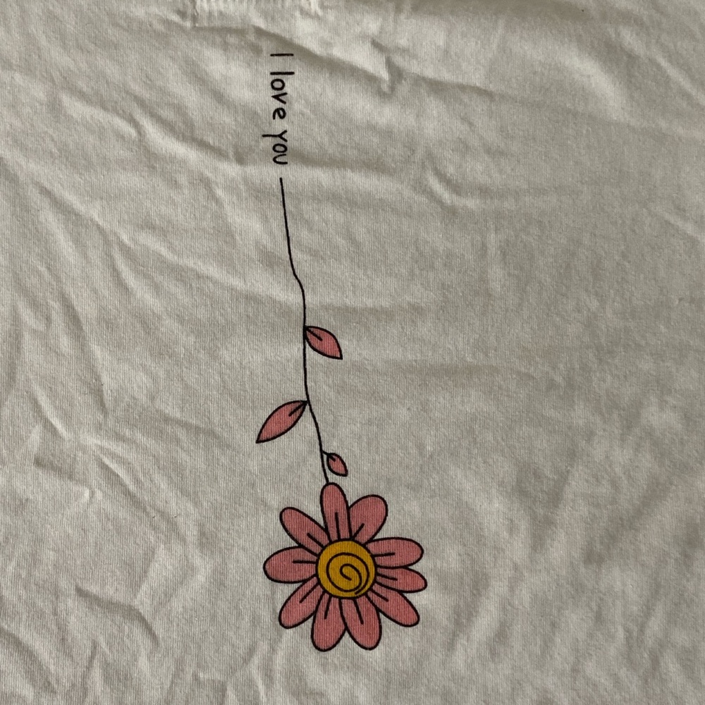 “i love you” flower white tee